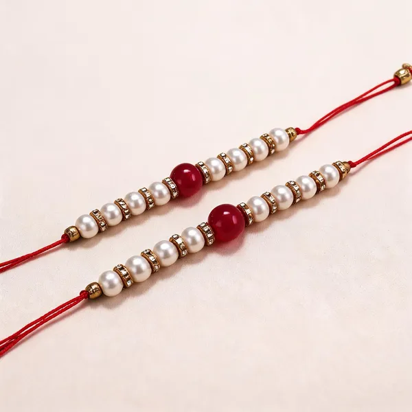 Red_N_White_Rakhi,_Bracelet_Alloy_For_Women_And_Men_Pack_Of_2