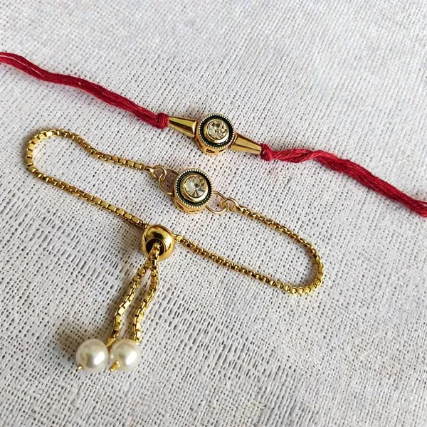 Red_And_Golden_Rakhi,_Lumba_Alloy_For_Brother_And_Sister-In-Law_Pack_Of_2