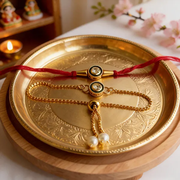 Red_And_Golden_Rakhi,_Lumba_Alloy_For_Brother_And_Sister-In-Law_Pack_Of_2