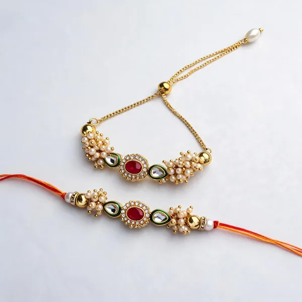 Red_N_Yellow_Rakhi,_Lumba_Alloy_For_Brother_And_Sister-In-Law_Pack_Of_2
