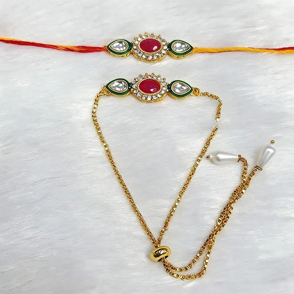 Pink_And_White_Rakhi,_Lumba_Alloy_For_Brother_And_Sister-In-Law_Pack_Of_2