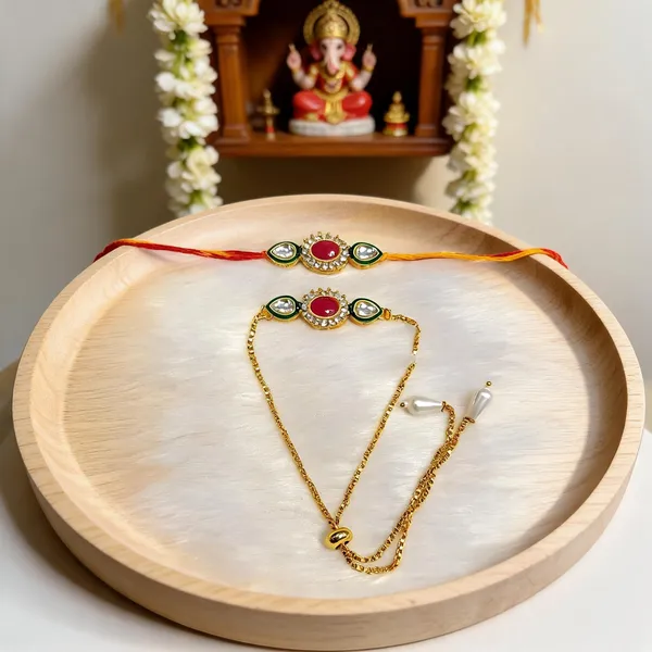 Pink_And_White_Rakhi,_Lumba_Alloy_For_Brother_And_Sister-In-Law_Pack_Of_2