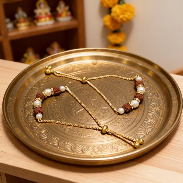 Golden_Rakhi,_Lumba_Alloy_For_Brother_And_Sister-In-Law_Pack_Of_2