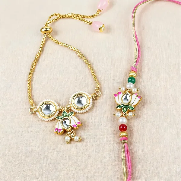 Red_N_Gold_Rakhi,_Lumba_Alloy_For_Brother_And_Sister-In-Law_Pack_Of_2