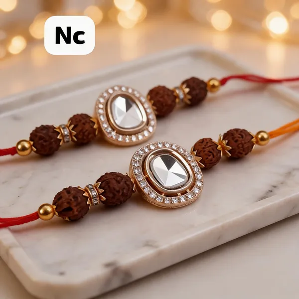 Gold_Rakhi,_Bracelet_Alloy_For_Brother_And_Sister-In-Law_Pack_Of_2
