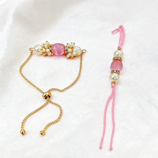Light_Pink_Rakhi,_Bracelet_Alloy_For_Brother_And_Sister-In-Law_Pack_Of_2