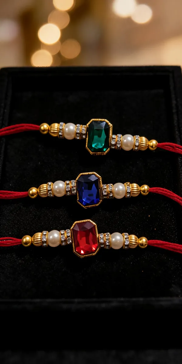 Multi_Red_N_White_Rakhi,_Bracelet_Alloy_For_Religious_Occasion_Pack_Of_2