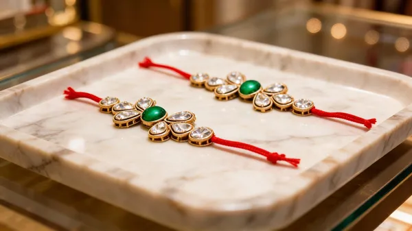 Red_N_Gold_White_Green_Rakhi,_Bracelet_Alloy_For_Religious_Occasion_Pack_Of_2