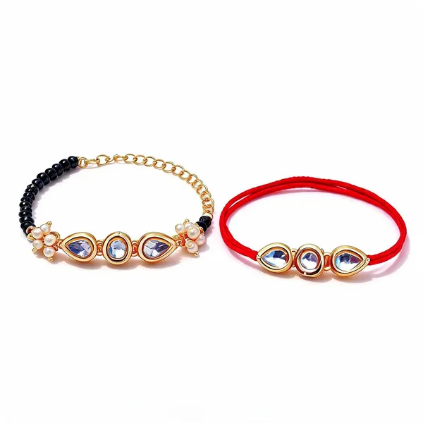 Red_And_White_Rakhi,_Lumba_Alloy_For_Brother_And_Sister-In-Law_Pack_Of_2