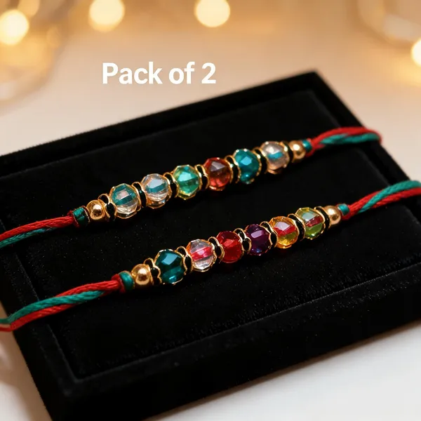 Multicolor_Rakhi,_Lumba,_Bracelet_Alloy_For_Women_And_Men_Pack_Of_2