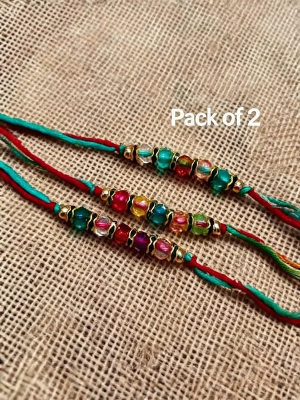 Multicolor_Rakhi,_Lumba,_Bracelet_Alloy_For_Women_And_Men_Pack_Of_2