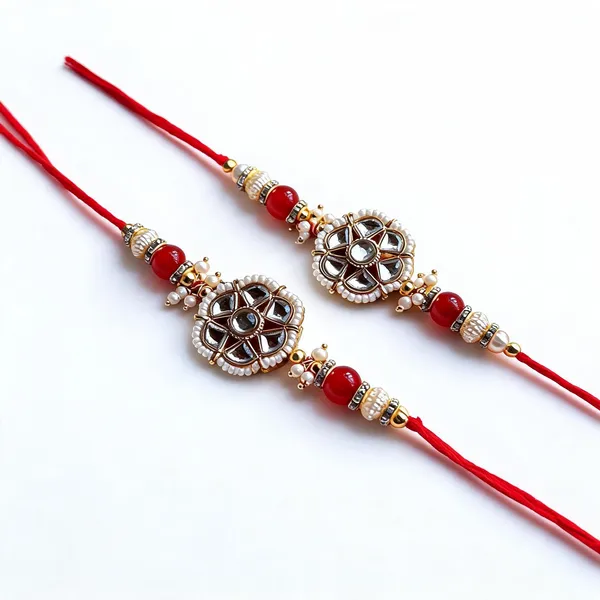 Red_N_White_Rakhi_Alloy_For_Brother_And_Sister-In-Law_Pack_Of_2