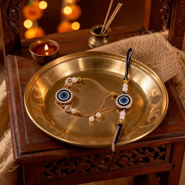 Blue_N_Gold_Rakhi_Alloy_For_Brother_And_Sister-In-Law_Pack_Of_2