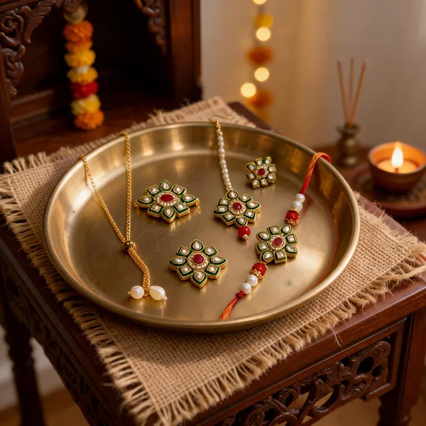 Red_N_Gold_Rakhi_Alloy_For_Brother_And_Sister-In-Law_Pack_Of_2