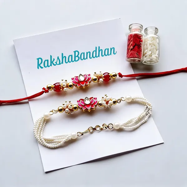 Dark_Pink_Rakhi_Alloy_For_Brother_And_Sister-In-Law_Pack_Of_2