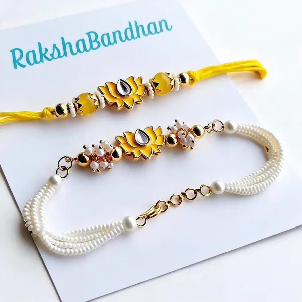 Yellow_Rakhi_Alloy_For_Brother_And_Sister-In-Law_Pack_Of_2