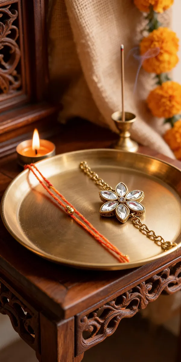 Red_N_Light_Gold_Rakhi_Alloy_For_Brother_And_Sister-In-Law_Pack_Of_2