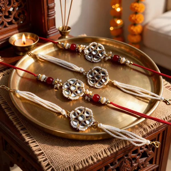 White_Rakhi_Alloy_For_Brother_And_Sister-In-Law_Pack_Of_1