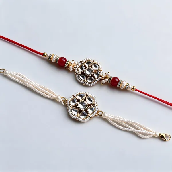 White_Rakhi_Alloy_For_Brother_And_Sister-In-Law_Pack_Of_1