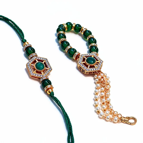 Green_N_Red_Rakhi_Alloy_For_Brother_And_Sister-In-Law_Pack_Of_2