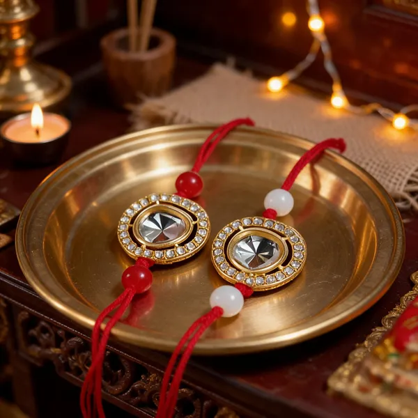 Dark_Red_Rakhi_Alloy_For_Brother_And_Sister-In-Law_Pack_Of_2