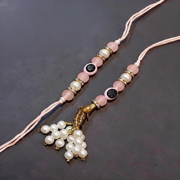 Peach_Rakhi,_Bracelet_Alloy_For_Brother_And_Sister-In-Law_Pack_Of_2