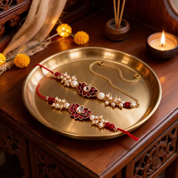 Dark_Maroon_Rakhi_Alloy_For_Brother_And_Sister-In-Law_Pack_Of_2