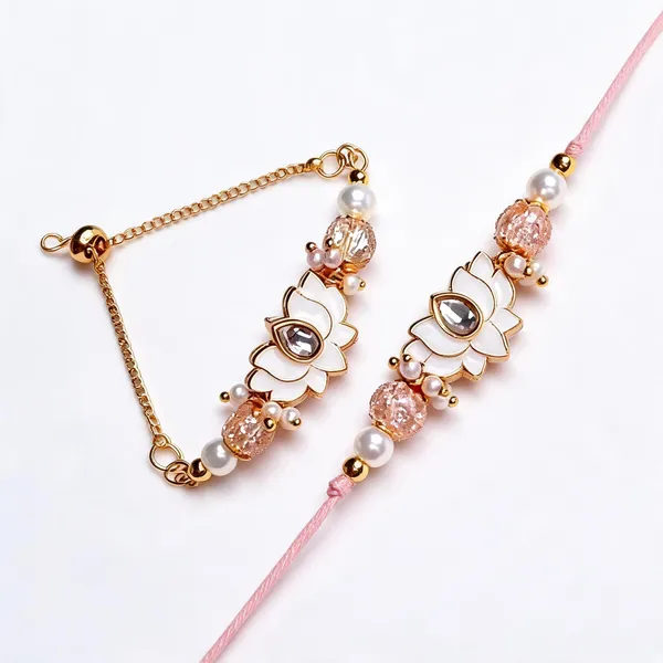 White_N_Light_Pink_Rakhi_Alloy_For_Brother_And_Sister-In-Law_Pack_Of_2