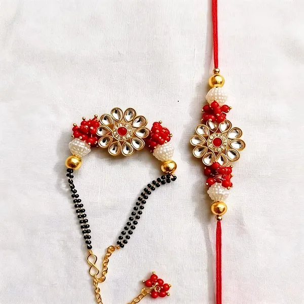 Red_N_Black_Rakhi,_Bracelet_Alloy_For_Brother_And_Sister-In-Law_Pack_Of_2