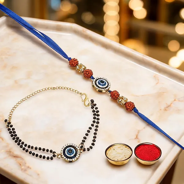 Dark_Blue_N_Black_Rakhi,_Lumba,_Bracelet_Alloy_For_Brother_And_Sister-In-Law_Pack_Of_2