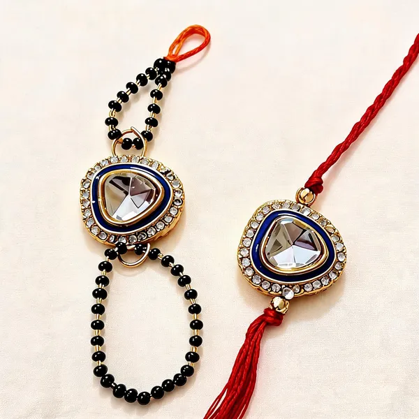Dark_Red_N__Black_Rakhi,_Lumba,_Bracelet_Alloy_For_Brother_And_Sister-In-Law_Pack_Of_2