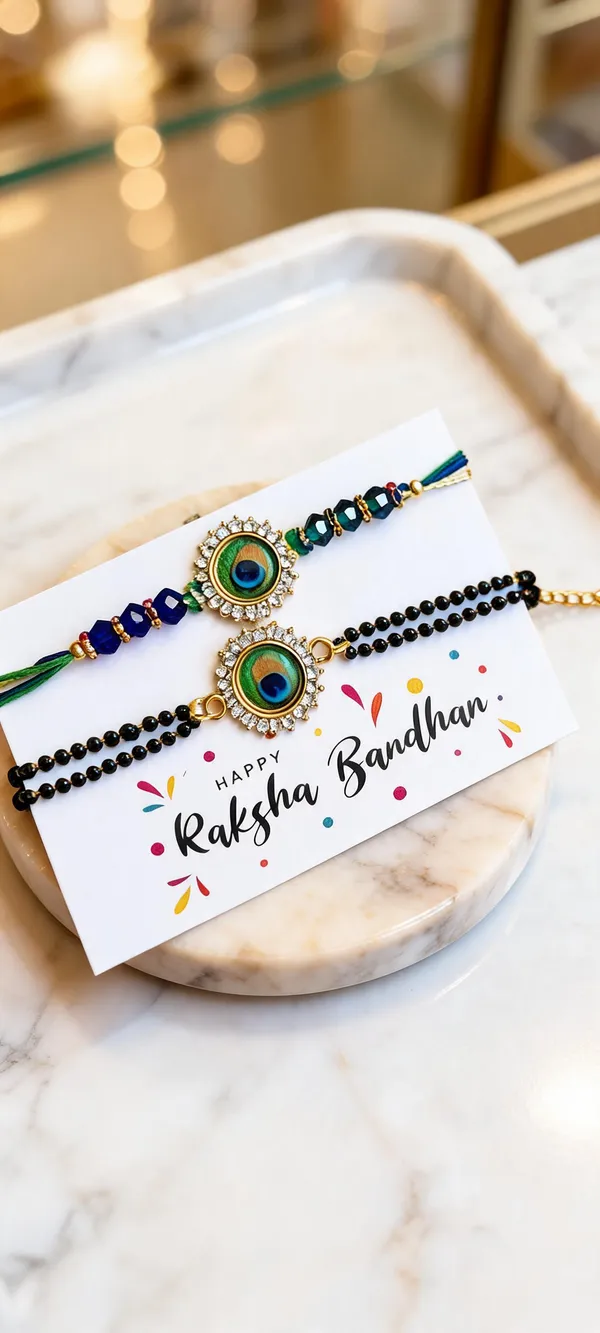 Dark_Green_N__Black_Rakhi,_Lumba,_Bracelet_Alloy_For_Brother_And_Sister-In-Law_Pack_Of_2