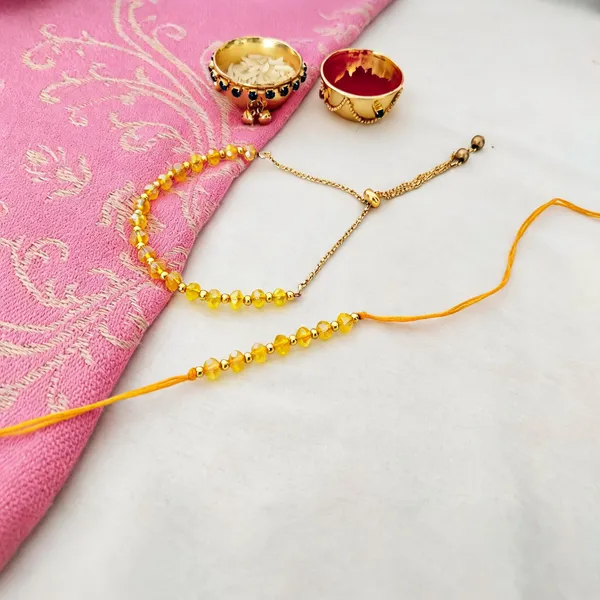 Multicolor_Rakhi,_Lumba,_Bracelet_Alloy_For_Brother_And_Sister-In-Law_Pack_Of_2