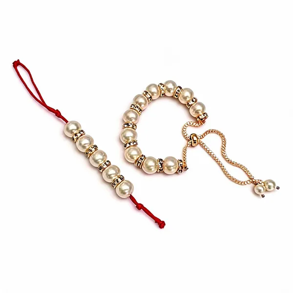 Pure_White_Rakhi_Alloy_For_Brother_And_Sister-In-Law_Pack_Of_2