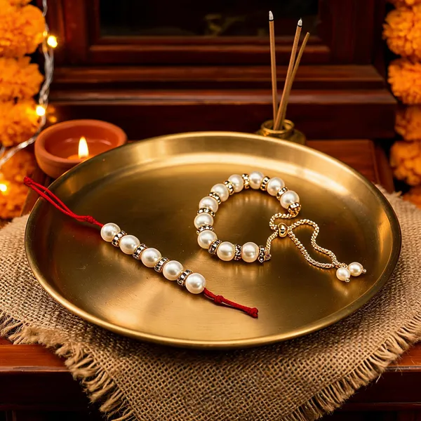Pure_White_Rakhi_Alloy_For_Brother_And_Sister-In-Law_Pack_Of_2