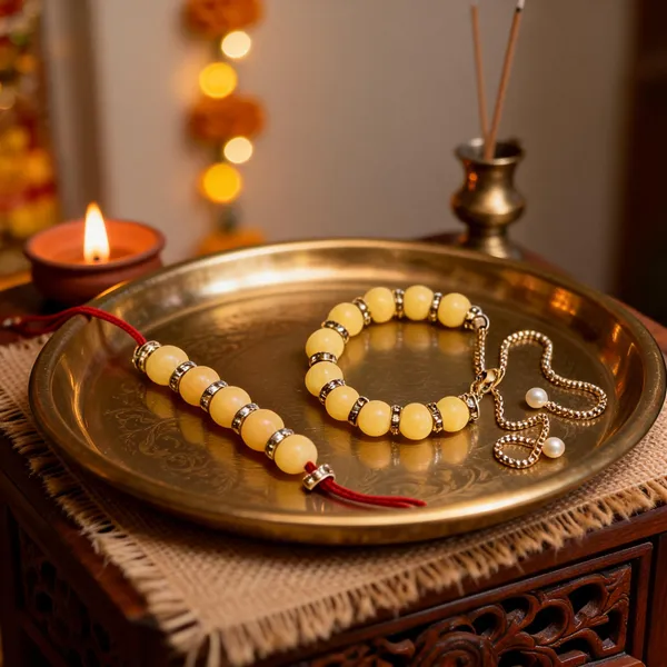 Pure_Yellow_Rakhi_Alloy_For_Brother_And_Sister-In-Law_Pack_Of_2
