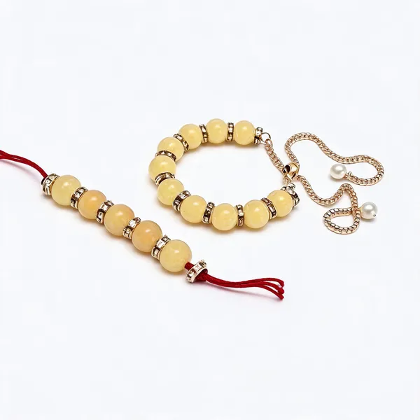 Pure_Yellow_Rakhi_Alloy_For_Brother_And_Sister-In-Law_Pack_Of_2