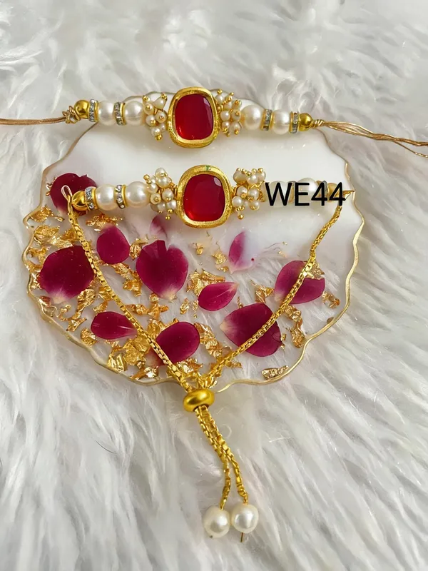Pink_And_White_Rakhi,_Lumba,_Bracelet_Alloy_For_Brother_And_Sister-In-Law_Pack_Of_2