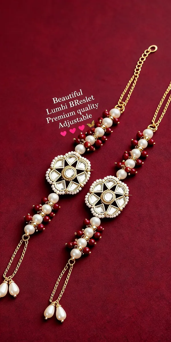 White_N_Maroon_Rakhi,_Bracelet_Alloy_For_Brother_And_Sister-In-Law_Pack_Of_2