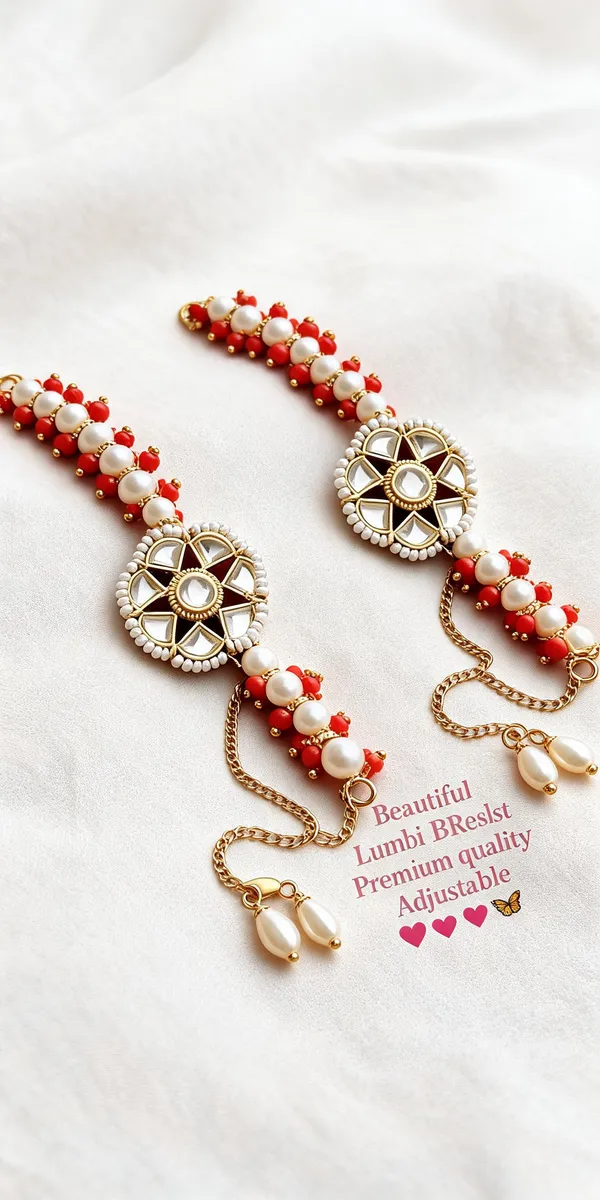 White_N_Red_Rakhi,_Bracelet_Alloy_For_Brother_And_Sister-In-Law_Pack_Of_2