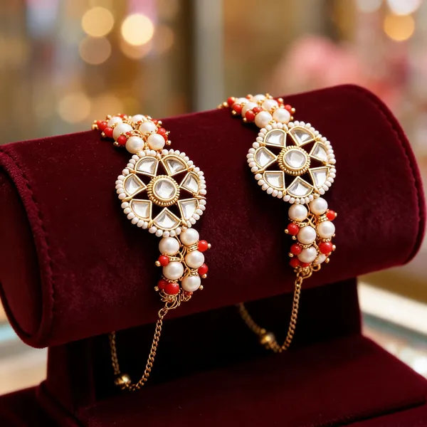 White_N_Red_Rakhi,_Bracelet_Alloy_For_Brother_And_Sister-In-Law_Pack_Of_2