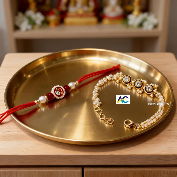Sky_Blue_N_Multi_Rakhi,_Lumba_Alloy_For_Brother_And_Sister-In-Law_Pack_Of_1
