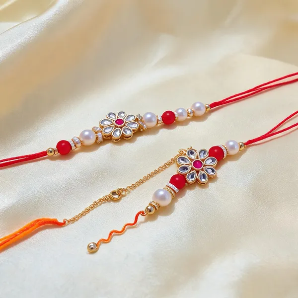 Red_N_Yellow_Rakhi,_Lumba_Alloy_For_Brother_And_Sister-In-Law_Pack_Of_2