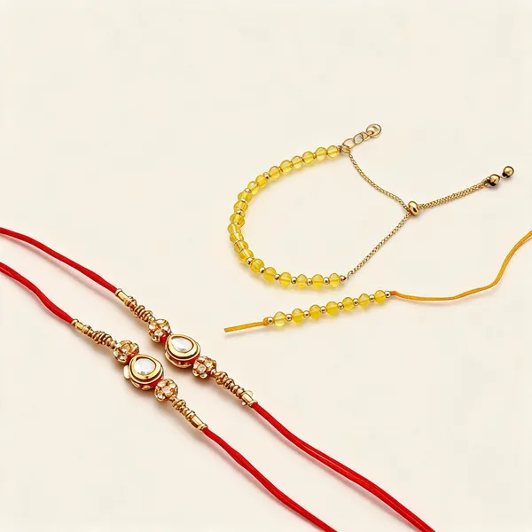 Red_N_Light_White_Rakhi,_Lumba_Alloy_For_Brother_And_Sister-In-Law_Pack_Of_2