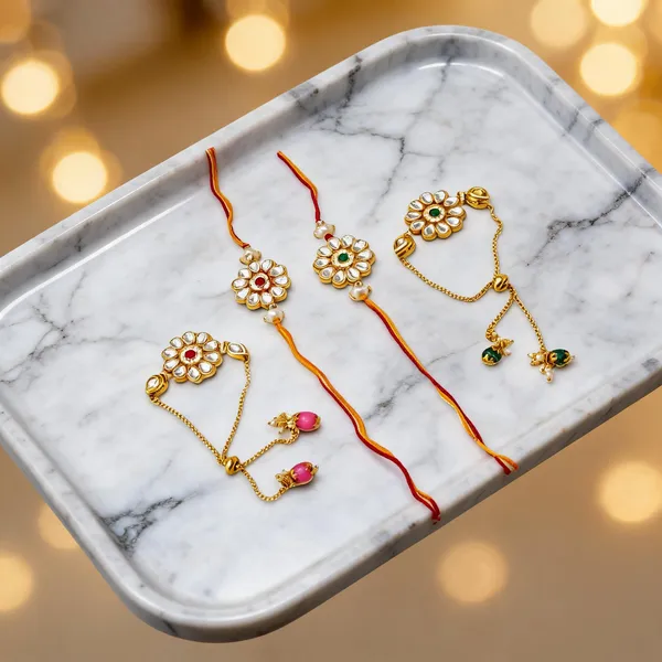 Multicolor_Rakhi,_Bracelet_Alloy_For_Brother_And_Sister-In-Law_Pack_Of_2