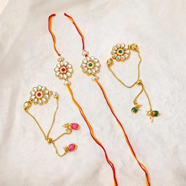 Multicolor_Rakhi,_Bracelet_Alloy_For_Brother_And_Sister-In-Law_Pack_Of_2
