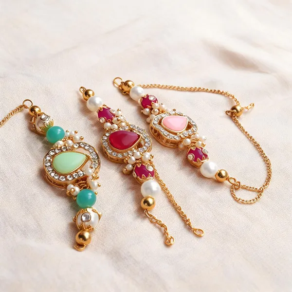 Multicolor_Rakhi,_Lumba,_Bracelet_Alloy_For_Brother_And_Sister-In-Law_Pack_Of_2