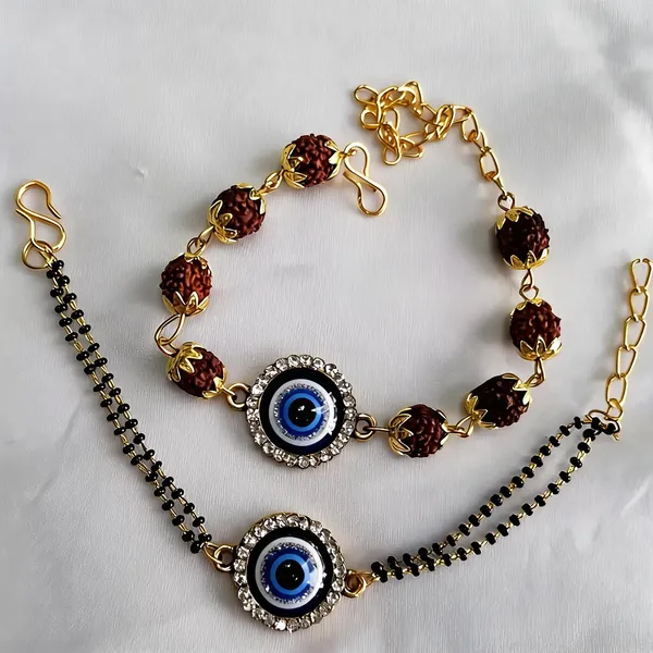 Blue_N_Black_Rakhi,_Lumba,_Bracelet_Alloy_For_Brother_And_Sister-In-Law_Pack_Of_2