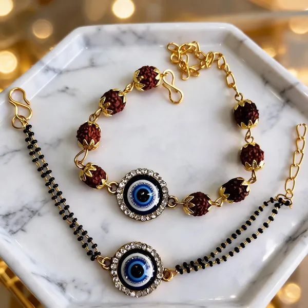 Blue_N_Black_Rakhi,_Lumba,_Bracelet_Alloy_For_Brother_And_Sister-In-Law_Pack_Of_2