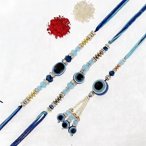 Blue_And_White_Rakhi,_Bracelet_Alloy_For_Brother_And_Sister-In-Law_Pack_Of_2
